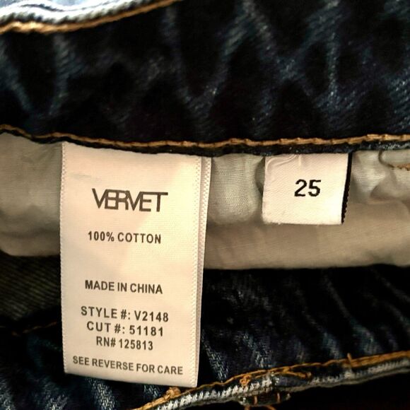 Vervet High Rise Ankle Hart Mom Jeans Size 25 Distressed Denim Medium Blue - Picture 8 of 9